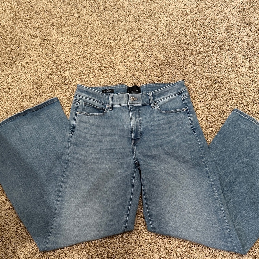 White House Black Market Sky Blue High-rise Wide Leg Jeans